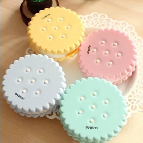 colorful cute Biscuit Contact Lens Case Lenses Box Holder Co