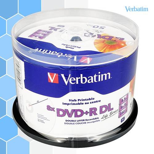 버바팀 Verbatim verbatim 중국산 인쇄 가능 DVD+R DL 8X 8.5G D9 50 피스 공CD 굽기