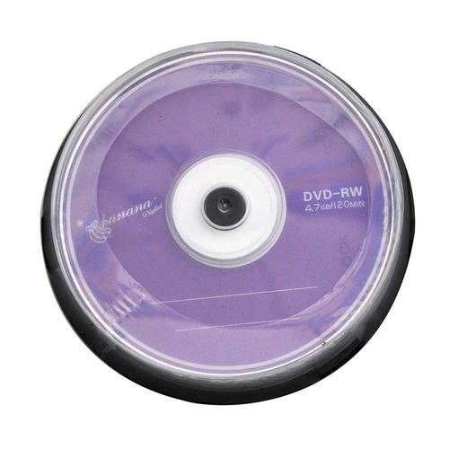 바나나 DVD-RW 반복 재기록 가능 10 개 50 개 CD 4.7g 공백 레코딩 CD 배럴 정품