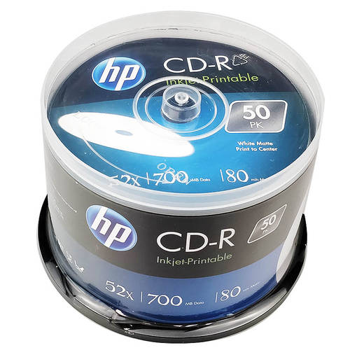 HP HP CD 52X 조각 가능 녹음 CD 뮤직 제작 인쇄 가능 CD CD굽기 50 필름 버킷