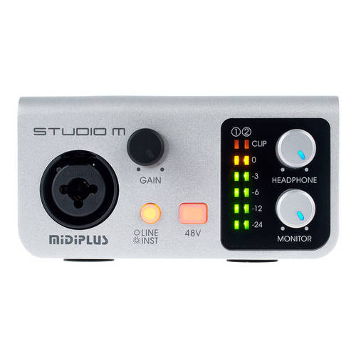 MIDIPLUS STUDIO-M USB 사운드카드 프로페셔널 노래방 어플 기능 녹음 모니터링 사운드카드 오디오 음성 포트