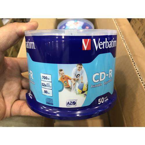 버바팀 Verbatim azo 물든 색 CD CD굽기 50 필름 팩 설치 인쇄 가능 디스크 cd-r
