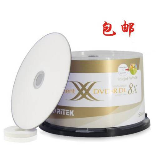 대만 원산지 RITEK X8X DVD+R DL8.5G D9 인쇄 가능 단면 이중 CD굽기 50 피스