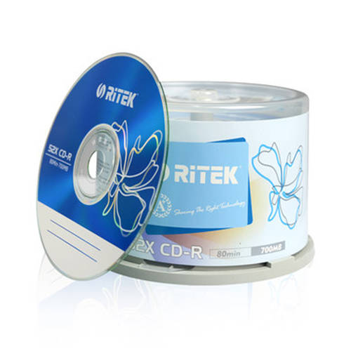 RITEK CD CD-R 52X 화려한 시리즈 CD굽기 CD 공백 CD 배럴 50 개 CD굽기