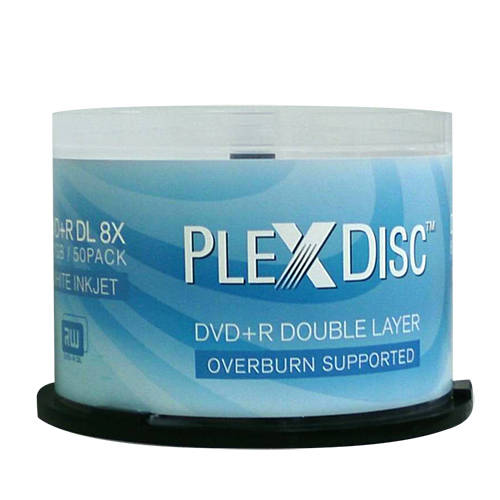 대만산 PlexDisc 8x DVD+R DL D9 8.5G-8.7G 인쇄 가능 CD굽기 지원 지나치게 새겨진