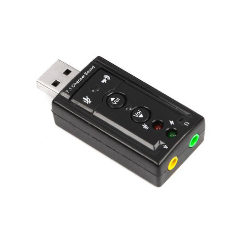 USB 외장형 사운드카드 가상 7.1 채널 USB 사운드카드 U 디스크 유형 마이크탑재 소켓 볼륨 스위치 서라운드