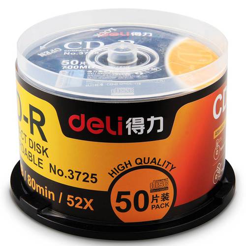 DELI 3725CD-R CD굽기 CD CD굽기 VCD 차량용 뮤직 공시디 공CD 50 개