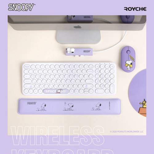 한국 스누피 마우스 소녀 귀여운 휴대용 노트북 데스크탑 PC USB 사무용 무선 키 플레이트 젠더