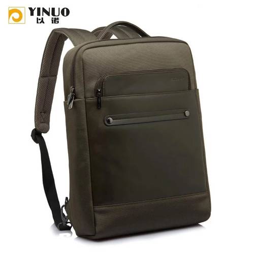 YINUO 사용가능 진피가죽 애플 화웨이 샤오미 컴퓨터 가방 남자 백팩 13.3 14 15.6 인치 백팩