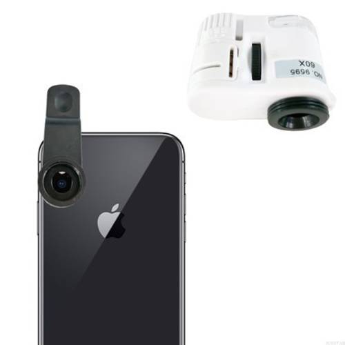 휴대폰 현미경 거울 60 배 접사 렌즈 프로페셔널 외장형 고선명 HD 휴대용 안드로이드 애플 범용 확대경