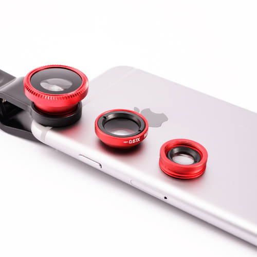 휴대폰 렌즈 광각 근접촬영접사 어안렌즈 3IN1 세트 범용 특수효과 셀카기능 외장형 카메라