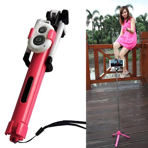 portable foldable tripod bluetooth remote selfie stick
