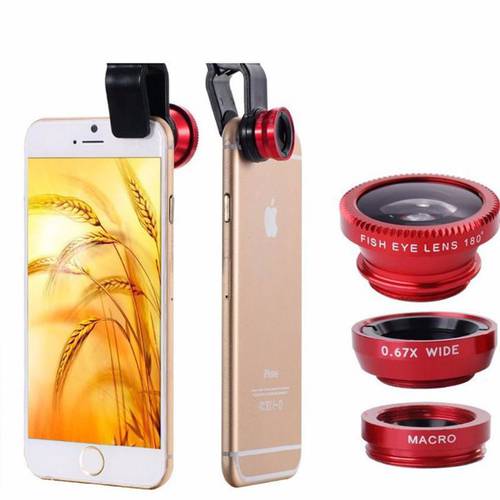 Universal 3 in1 fisheye fish eye wide-angle lens for iphone