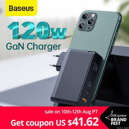 Baseus GaN Charger 120W PD Fast charging USB C Charger QC4.0
