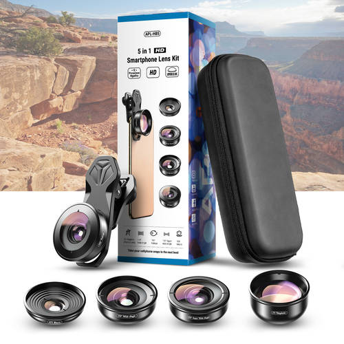 APEXEL 촬영 대회 최첨단 하이엔드 시리즈 휴대폰 렌즈 5+1 패키지 광각 매크로 어안렌즈 광각렌즈 고선명 HD