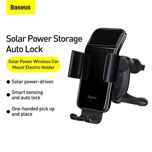 Baseus Magnetic Car Phone Holder Solar Power Wireless Car