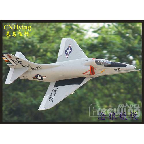 ALONG-RC Freewing A4 A-4E F Skyhawk 전투기 80mm 덕트 리모콘 모형 비행기