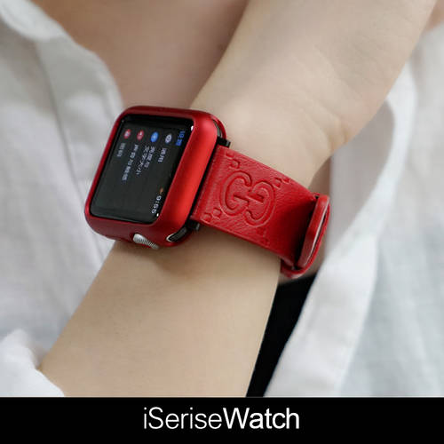 애플 아이폰 호환 /apple watch1/2/3/4 세대 시계 워치 iwatch 진피가죽 워치 스트랩 남여공용 패션 트렌드 40/44mm