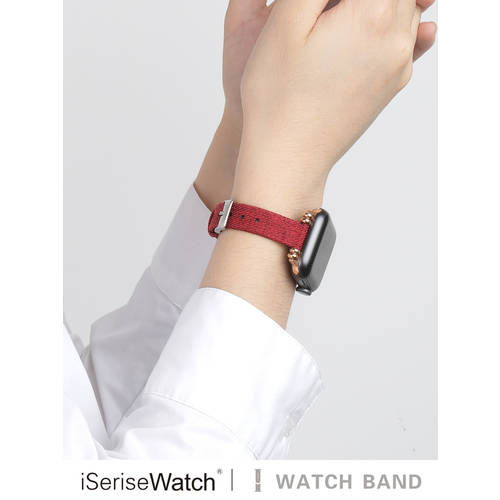 iserisewatch 애플워치 호환 시계 스트랩 개성있는 패션 트렌드 5세대 apple watch6/SE 시계 스트랩 나일론 독창적인 아이디어 상품 얇은 스트랩 5/2/3/4 세대 38/42/40/44mm 여성용 패션 트렌드