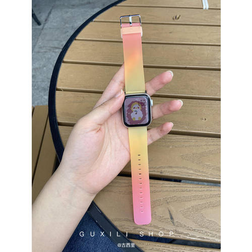 applewatch 그라데이션 컬러 시계 스트랩 사용가능 iwatch3456se 독창적인 아이디어 상품 여름용 젤리 투명 모히또