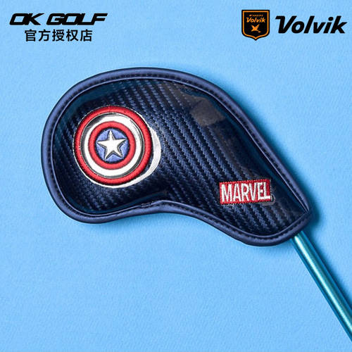 Volvik 비옥 한 빅 정품 골프 클럽 헤드 커버 마블 제품 상품 하드 코어 커버 캡틴 아메리카 캡 머리 장식