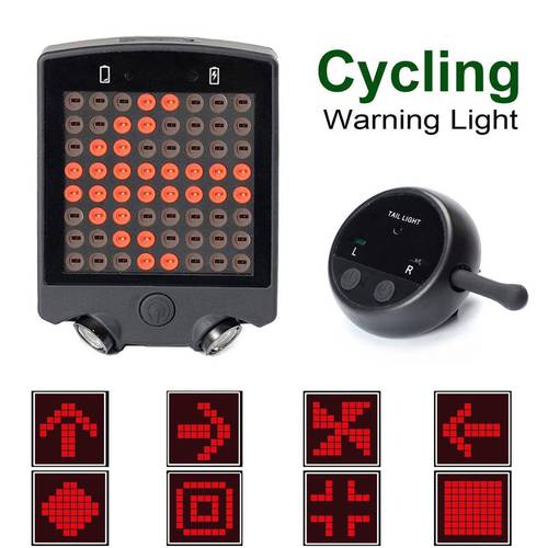 자전거 라이트 무선 리모컨 방향 지시등 깜빡이 산악 자전거 레이저 테일라이트 후미등 USB 충전식 자전거 레이저 경고등
