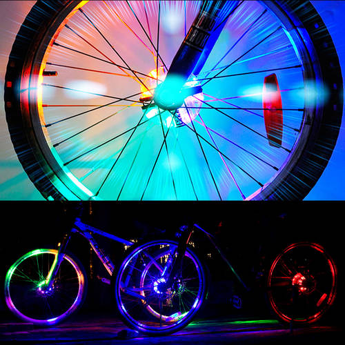 픽시 자전거 자전거 라이트 나이트 라이드 HOT WHEELS 산악 자전거 LED 자전거 액세서리 장비 타이어 화려한 조명 장식 인테리어