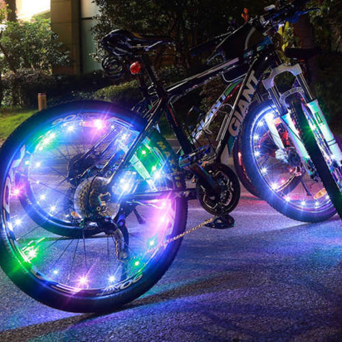 픽시 자전거 자전거 HOT WHEELS 바퀴 화려한 조명 장식 인테리어 산악 자전거 스포크 휠라이트 LED 경고등 자전거 장비