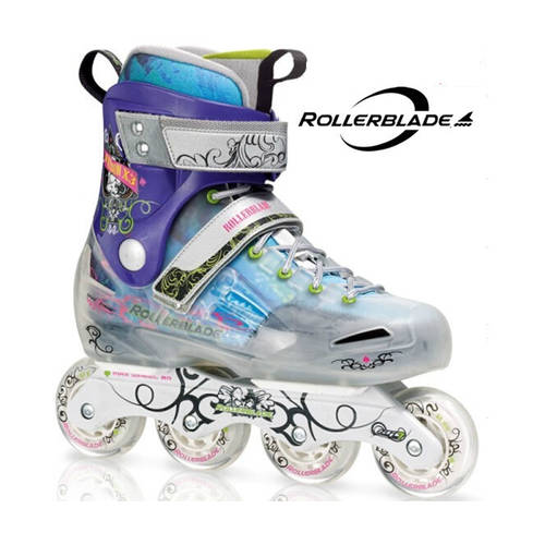 Rollerblade X3 LE 투명 버전 FSK 블록 신발 플랫 플라워 브레이크 어덜트 어른용 롤러 스케이트 선물 증정