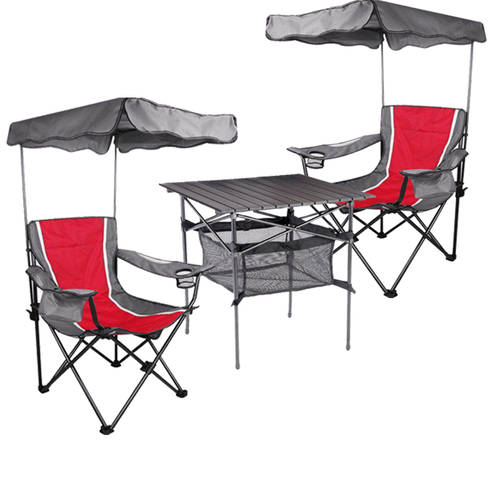 야외 레저 접이식 햇빛가리개 테이블과 의자 비치 테이블과 의자 3피스 크루 햇빛가리개 의자 햇빛가리개 낚시 테이블과 의자