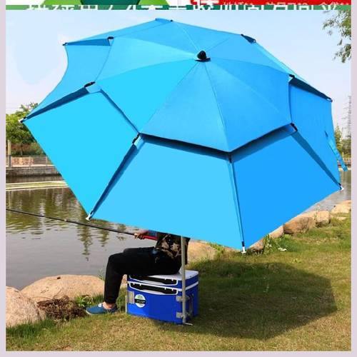 낚시 우산 3단접이식 2.4 매직암 。 바람막이 비 휴대용 대형 낚시 우산 햇빛가리개 짧은 섹션 낚시용 낚시 우산