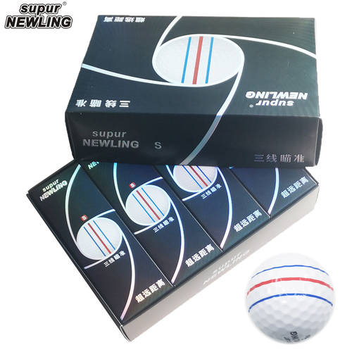 supurNEWLING 상자 골프 3라인 목표 모든 공 NEW 정품 경기 시합용 장거리 12 개 / 기프트 패키지