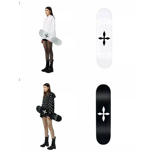 SMFK 공식 십자 플라워 블랙 컬러 / 화이트 스케이트 보드 단풍 스트리트 더블 로커