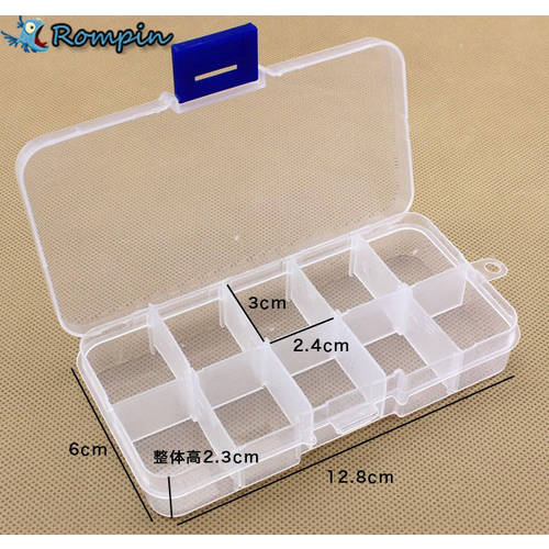 10 칸 투명 플라스틱 상자 수납케이스 분리가능 커버 포함 낚시장비 액세서리 보관함 유도 낚시 바늘 상자