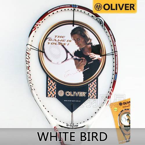 OLIVER 올리버 풀 카본 채식주의 자 카본 초경량 남여공용 테니스 라켓 빅샷 표면 WHITE BIRD 레드