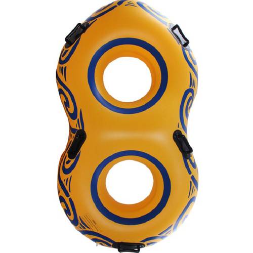 Kaixiang 2인용 물놀이용 튜브 범퍼 두꺼운 손잡이 탑재 어덜트 어른용 서핑 8 단어 수영 반지 커플 원형 표류 원형 커넥션 물놀이용 튜브