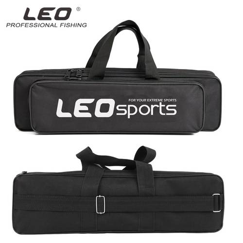 LEO/ 사자 별자리 【 블랙 단층 스틸 와이어 낚시장비 가방 】 휴대용 미니 낚싯대 가방 레저 가방