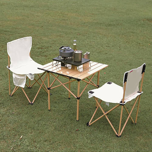 야외 폴딩 의자 테이블 하위 집합 설치 휴대용 가정 외부 비노 테이블 식탁 알루미늄합금 캠핑 의자 초경량