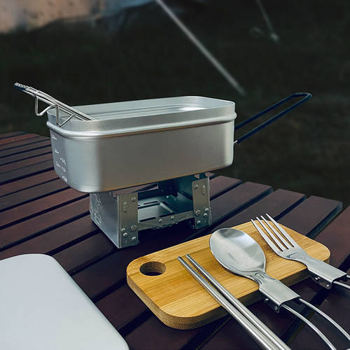 아웃도어 밥짓기 아이템 알루미늄합금 점심 도시락 캠핑 피크닉 사각형 점심 상자 여단 가지고 다닐 수 있는 일본 편리한 점심 도시락