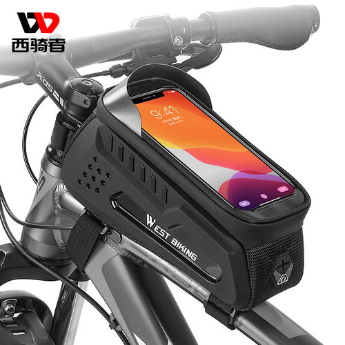 West Biking 자전거 하드 패키지 셸 이전 빔 팩 마운틴 자동차 휴대폰 파우치 탑 튜브 패키지 안장 가방 자전거 사이클링 장비 액세서리