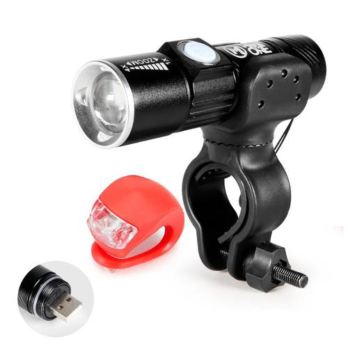 미니 줌렌즈 손전등 플래시라이트 USB 충전식 자전거 전조등 헤드라이트 사이즈조절가능 줌렌즈 손전등 플래시라이트