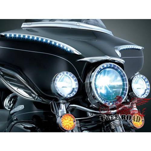 할리데이비슨 오토바이 개조 튜닝 크롬 도금 블랙 7 인치 헤드라이트 전조등 전등갓 4.5 인치면 불빛 밴드 LED7748