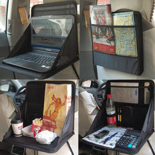 차량용 시트백 수납포켓 데스크탑 PC 개 공책 가방 식탁 접이식 캐비닛 차량용품