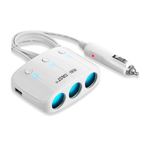 SAST 포함 스위치 3IN1 시거잭 차량용 3in1 배터리 분배기 듀얼 USB 차량용 충전기