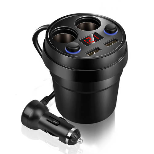 컵 다기능 차량용 핸드폰 충전기 헤드 더블 USB 차량용 2IN1 시거잭 차량용충전기 만능형