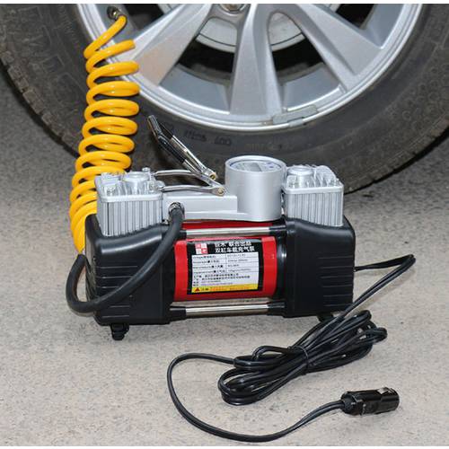 차량용 공기 펌프 쌍발 더블 실린더 12V 고출력 휴대용 차량용 바퀴 타이어 높이 압력 다기능 고속 에어펌프