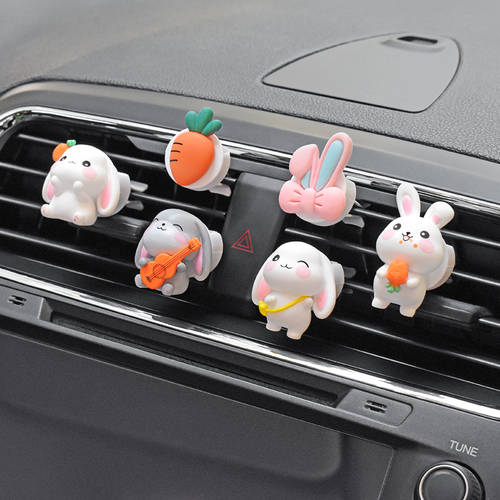 귀여운 기타 토끼 차량용 방향제 자동차 아로마 테라피 플라워 독창적인 아이디어 상품 에어컨 송풍구 차량용품 장식품