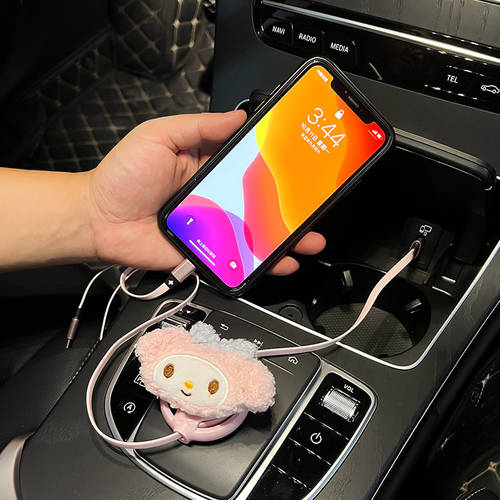 귀여운 차량용 데이터케이블 3IN1 애플 아이폰 삼성 3IN1 충전케이블 장식 인테리어 차량용품 모음 차량용충전기