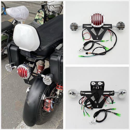 XIAONIU UQi 오토바이전동차 복잡한 고대 수정 LED 테일라이트 후미등 브레이크등 운전 주간 주행등 방향 지시등 깜빡이 번호판 어셈블리