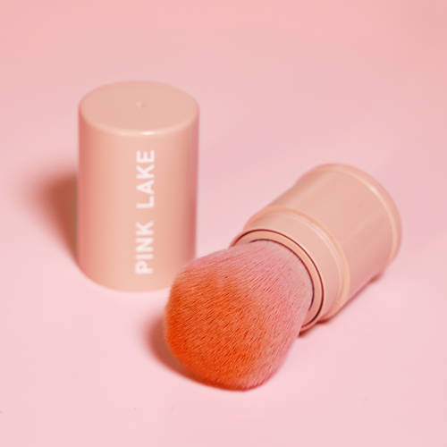 pink lake 컴팩트 휴대용 미니 사이즈조절가능 볼터치 브러쉬 1개 뚜껑있는 부드러운 모 정품 소형 파우더 브러쉬